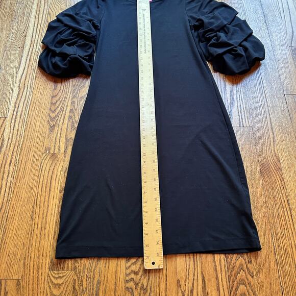 Lilly Pulitzer Leonie Ruffled Tiered Sleeve Dress in Onyx Black Stretch Size XS - Picture 7 of 8